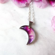 wisiorek naszyjnik księżyc z pelagonią angielską