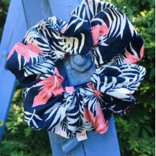 Pela' SCRUNCHIE "Aloha" granatowo - różowa