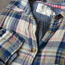 Bawełniana koszula, pastelowa kratka H&M rozm. L/XL