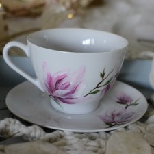 Filiżanka 250 ml ze spodkiem "Różowa magnolia"