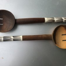 Etniczne ręcznie wykonane Afrykańskie bardzo duże drewniane ciekawe użytkowe i ozdobne