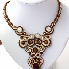 Naszyjnik soutache - brązowy