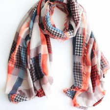 szal vintage pepitka krata wzory printy szalik chusta