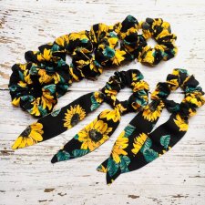 Pela' SCRUNCHIE Sunflower | czarna w kwiaty