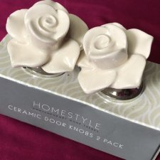 HOMESTYLE CONTEMPORARY HOME TRENDS CERAMIC DOOR KNOBS 2 PACK nowe w oryginalnym opakowaniu gałki do mebli II