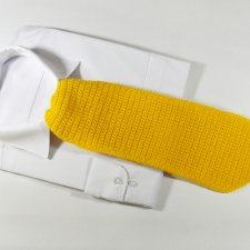 Fular męski - knit - żółty