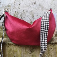 torba / nerka banan welur, velvet ciemna czerwień, bordo