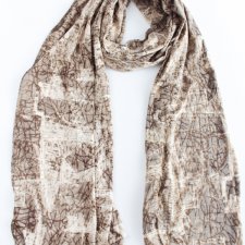 niezwykły szal vintage duży miękki wzory