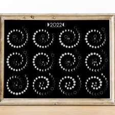 Kalendarz księżycowy 2022 Spiralny 12 mcy czarny