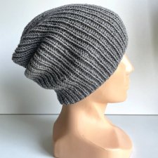 Czapka wełniana NANA 100% Baby Merino 19 Szary - od ręki