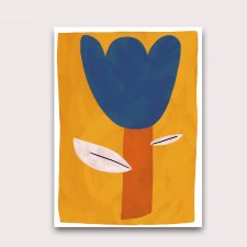 Plakat A4 niebieski tulipan