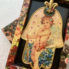 MICHAL NEGRIN HAMSA WALL PLAQUE ❤ Uroczy vintage styl ❤