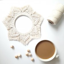 Dekoracja na ścianę boho mandala makrama