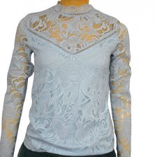 VILA NOWA KORONKOWA BLUZKA BABY BLUE  XS S