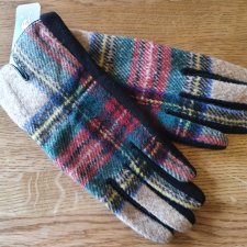 jesienne rękawiczki krata nowe