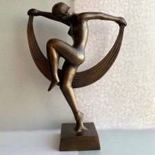 Art Deco Bronze Dancer Statue ❤ Efektowna figura tancerki wykonana z brązu