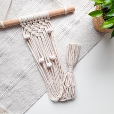Kwietnik na kiju Boho na ścianę premium