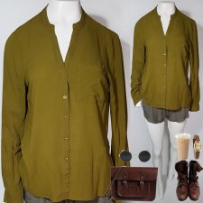 VERO MODA koszula damska zielona wiskoza S Hv123