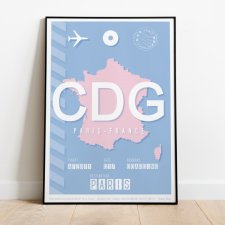 Plakat lotniczy - Paryż CDG Francja