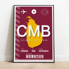 Plakat lotniczy - Kolombo CMB Sri Lanka