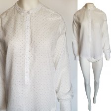 Koszula damska biała w kropki bawełna 40 L Hv113