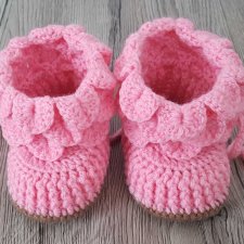 Szydełkowe buciki dla niemowląt, 3-6 miesięcy