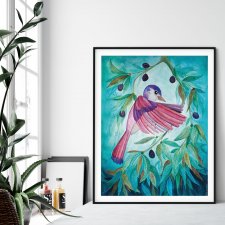 Pink bird Plakat 30x40