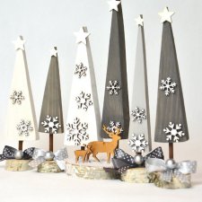 Choinka biała, popielata, grafitowa - dekoracja świąteczna - stroik (4).