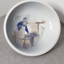 Porcelanowy Kolekcjonerski Talerz Misa Kjøbenhavns Porcellains Maleri "Kowal" Ręcznie malowana patera