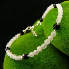 Bransoleta Moonstone - Kamień Księżycowy Spinel Srebro