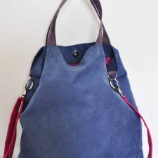 Torba hobo XXL - niebieski, fuksja, wrzos