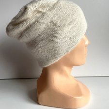 Czapka gładka podwójna 100% Alpaka 100 Ecru