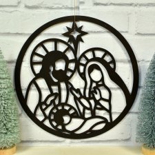 wianek koło na drzwi, okno lub ścianę ze Świętą Rodziną