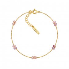 Bransoletka z różowymi perełkami