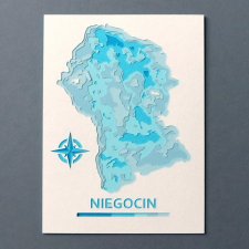 Zaproszenie kartka pocztówka z jeziorem Niegocin