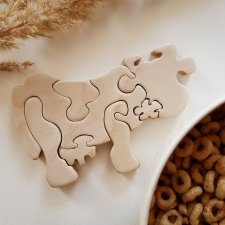 Drewniane puzzle mini krówka