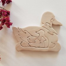Drewniane puzzle mini mama kaczka