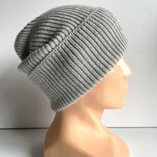 Beanie czapka z wełny merino VARELLA 100% Baby Merino 22 Jasny Szary - od ręki