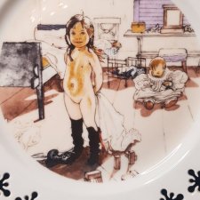 Porcelanowy Kolekcjonerski Talerz B&G 1978 Carl Larsson: - Mor og småpigernes værelse.
