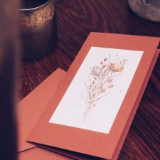 Kartka  | Kwiaty | Akwarela