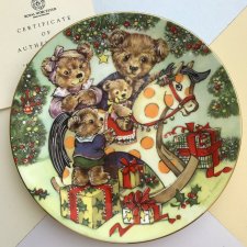 ❀ڿڰۣ❀ ROYAL WORCESTER - dos.12szt. ❀ڿڰۣ❀  Diane Matthes - Teddy Family ❀ڿڰۣ❀ Christmas Day