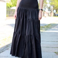 Spódnica maxi boho czarna z gumkami w pasie XS/S