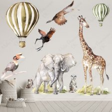 Sawanna Afryka słoń, żyrafa, balon rozm. XXL
