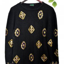 SWETER JEDWAB WEŁNA VINTAGE
