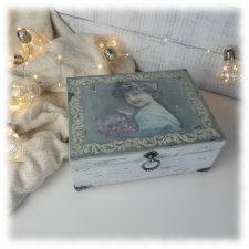Dziewczynka, pudełko/szkatułka shabby chic