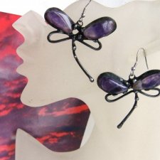 Kolczyki: ważki z ametystem