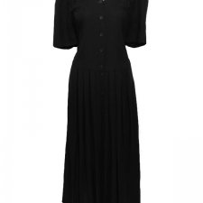 Czarna sukienka vintage haftowana wyszywana odkryte plecy