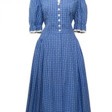 Niebieska sukienka vintage boho cottagecore