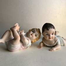 Bisque Porcelain Piano Baby Little Boy & Girl Figurine ❀ڿڰۣ❀ Para