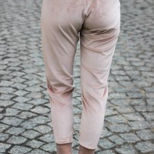 Spodnie dresowe welurowe kolor beżowy rozmiar XS/S